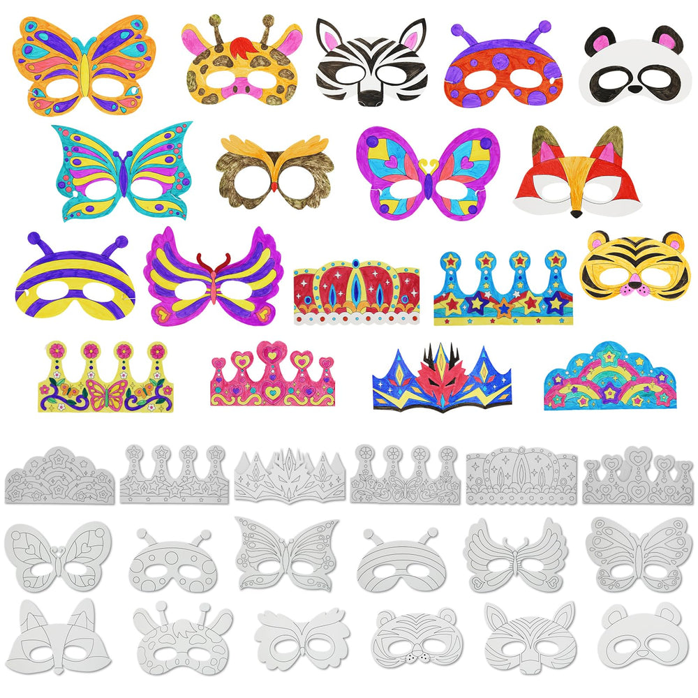 VKPI color your own crowns and masks packaging for party crafts