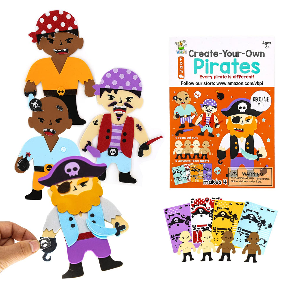 VKPI Foam Art Kit contents display four foam pieces for pirate crafts