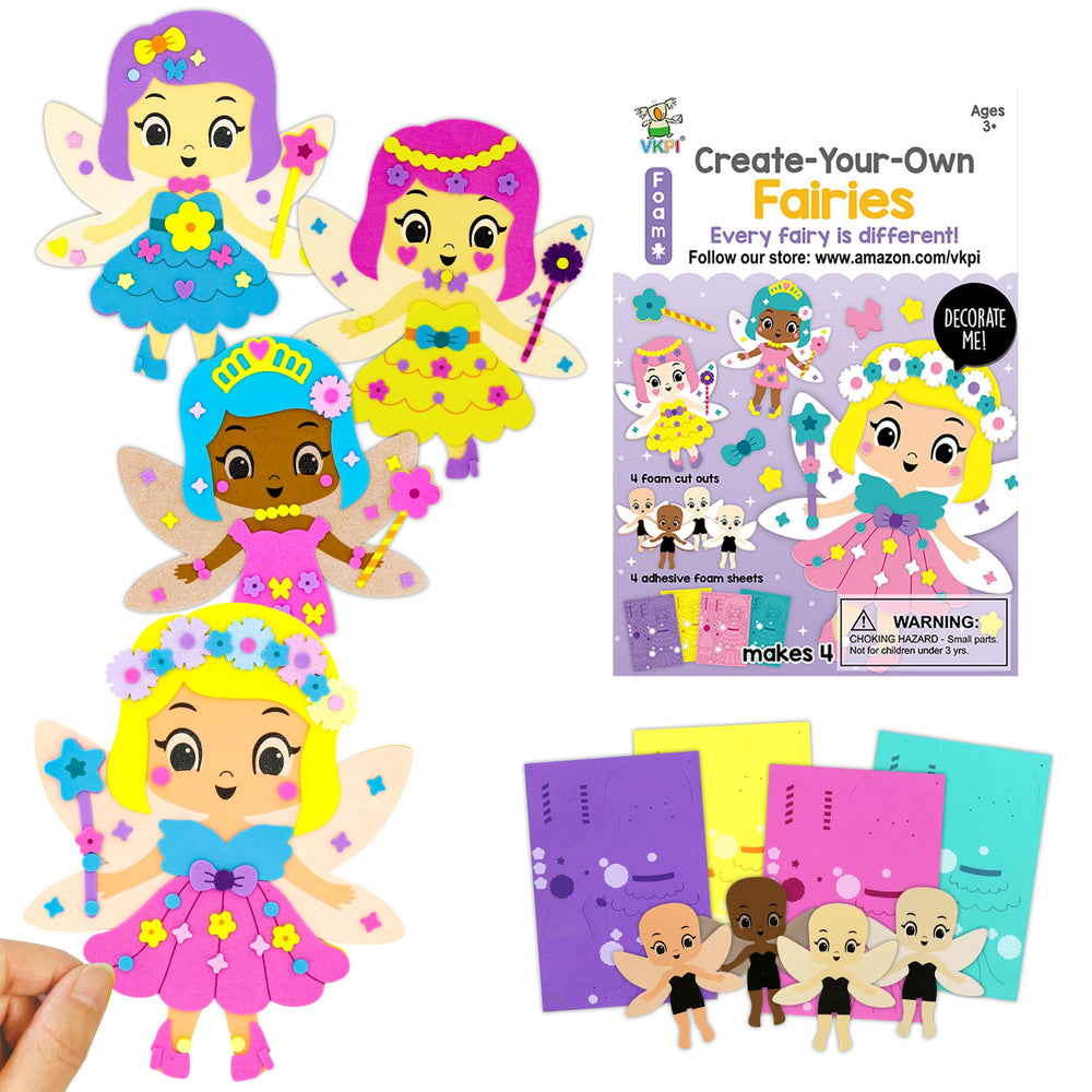 VKPI foam art kit with pattern cards for creative fairy assembly and pattern recognition.