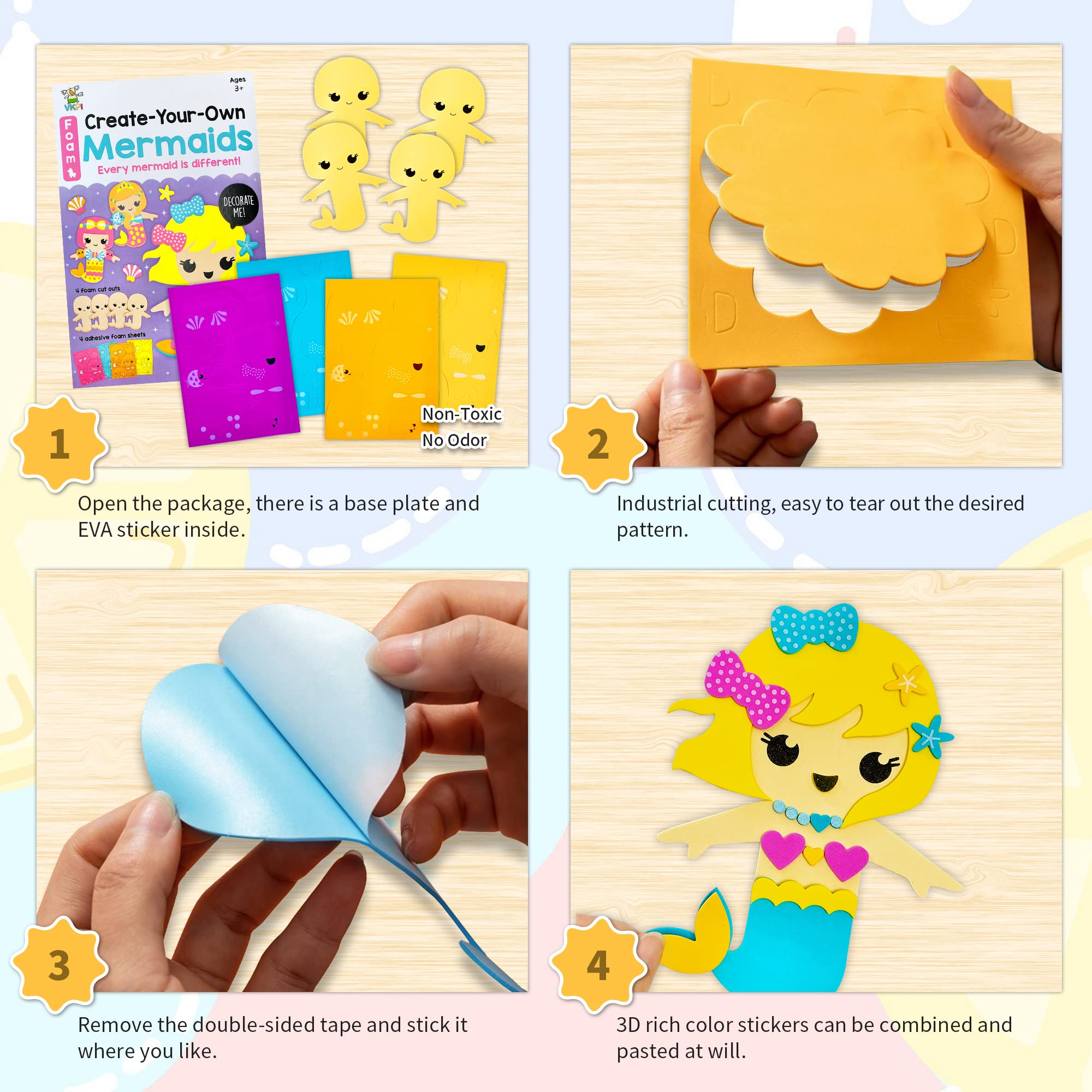 VKPI foam mermaid figures for decoration and 3D creation