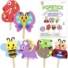 VKPI Make 6 Popstick Puppets with dinosaurs for imaginative play and simple assembly.
