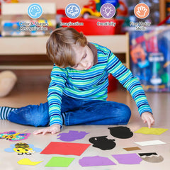 VKPI Foam popstick assembly uses self-adhesive pieces for safe crafting.