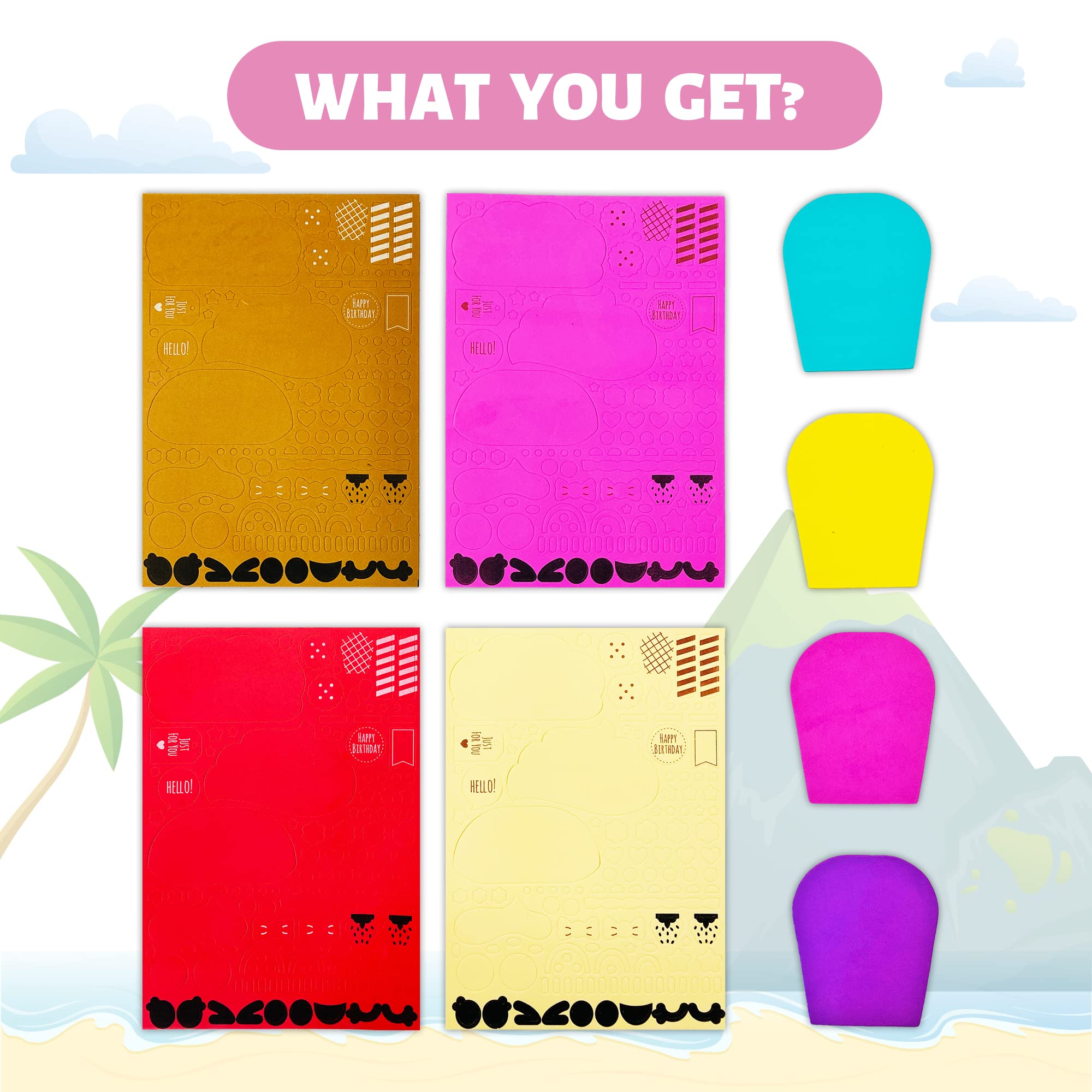 VKPI sticker cardboards with cut patterns for DIY projects