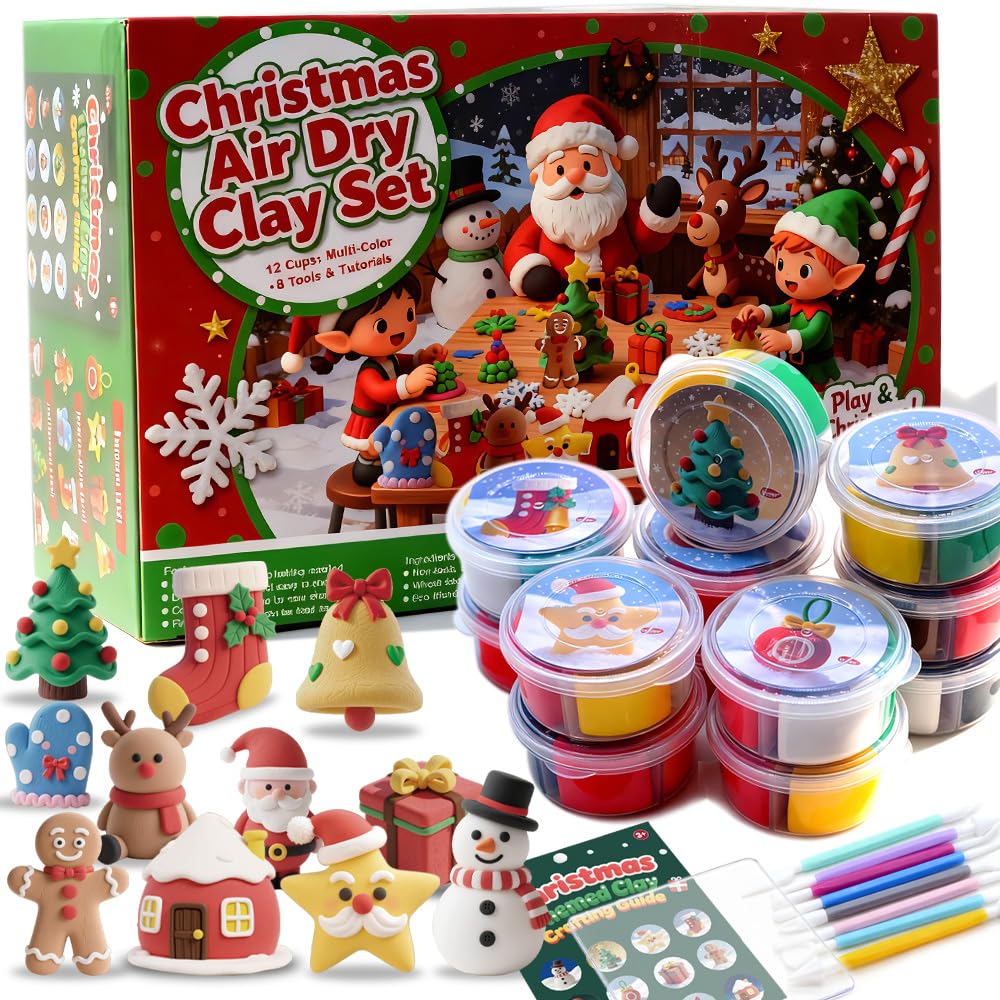 VKTEN Christmas clay cups show a colorful collection for festive home crafting.