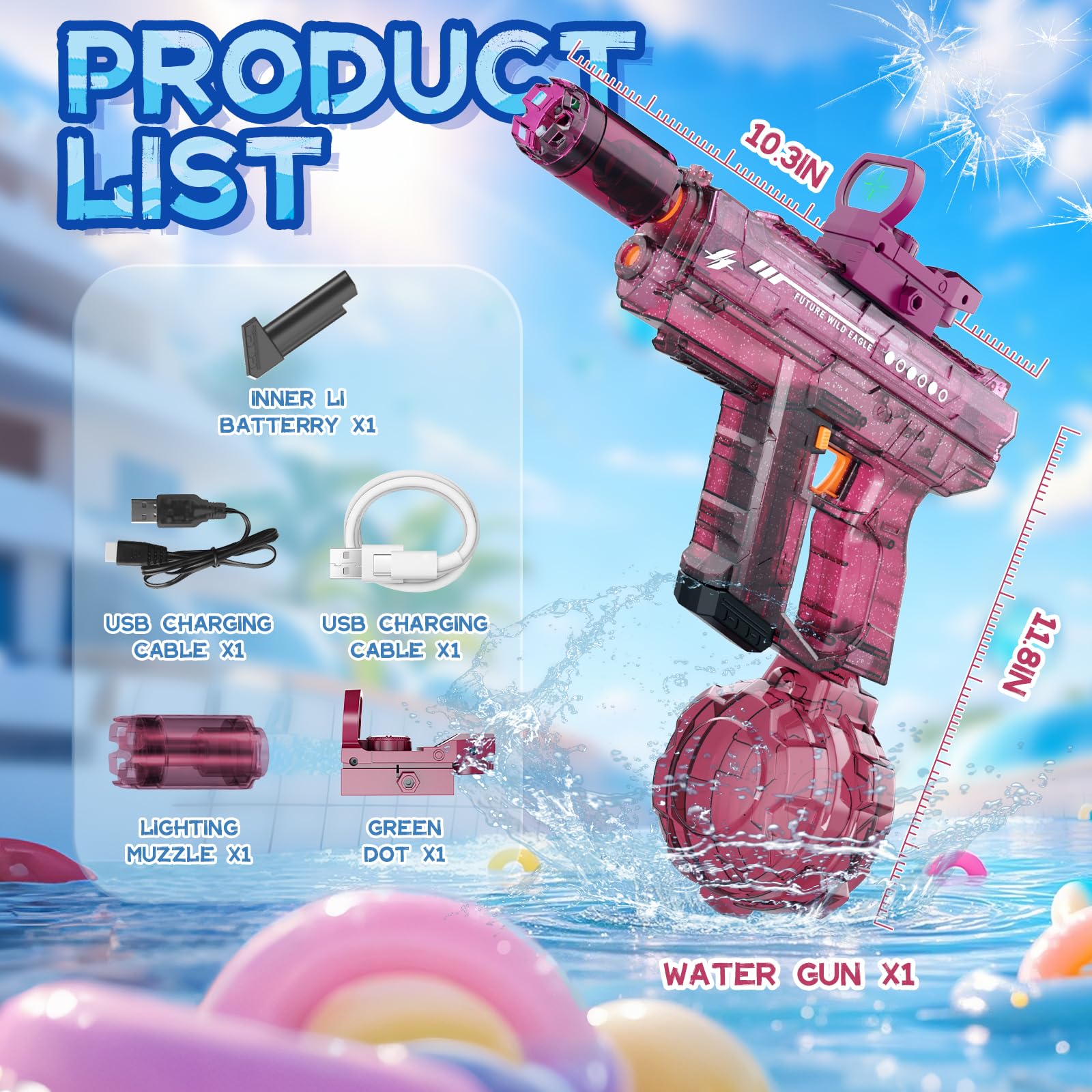Vmiya water gun ideal for pool parties and backyard fun.