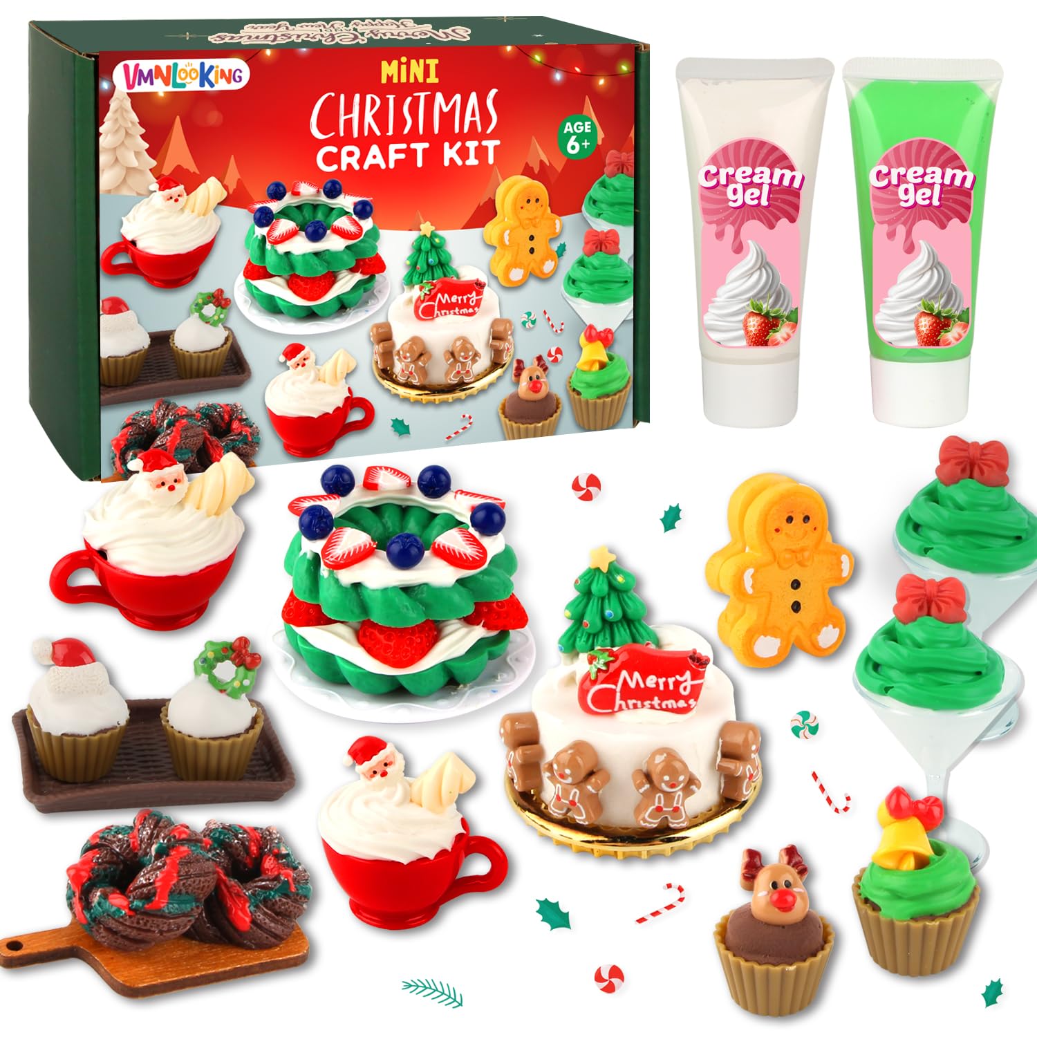 VMNlooking Christmas mini bakery kit box, ideal for imaginative play and display.