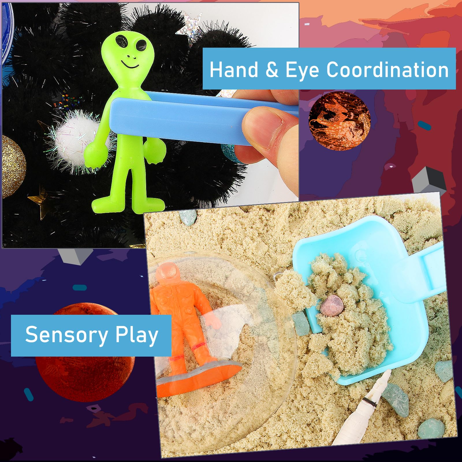 VMNlooking Space Bin Tools enable scooping, sorting, and counting activities.