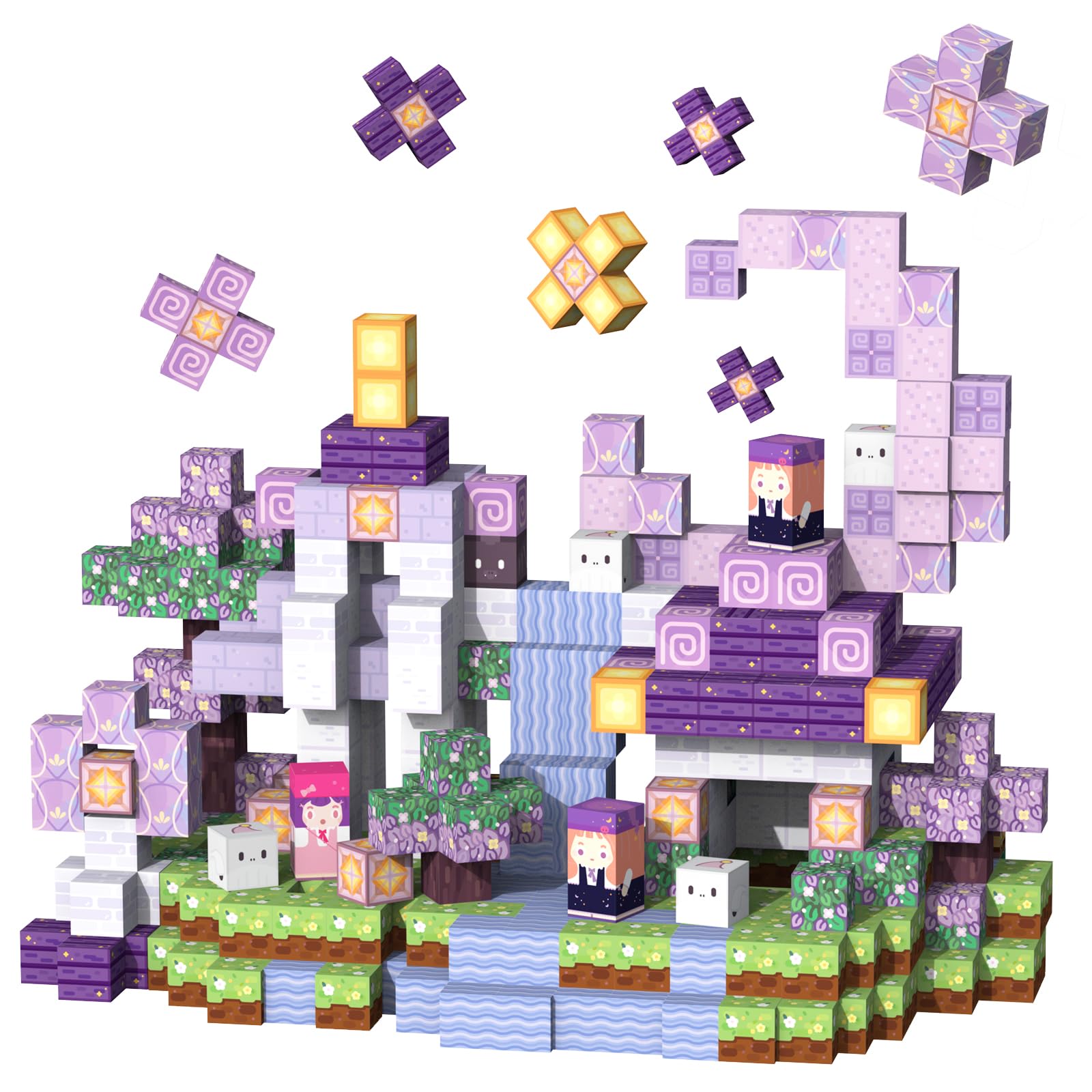 VNLINA Magnetic Blocks castle set lets kids build a magical fortress with durable, colorful tiles.
