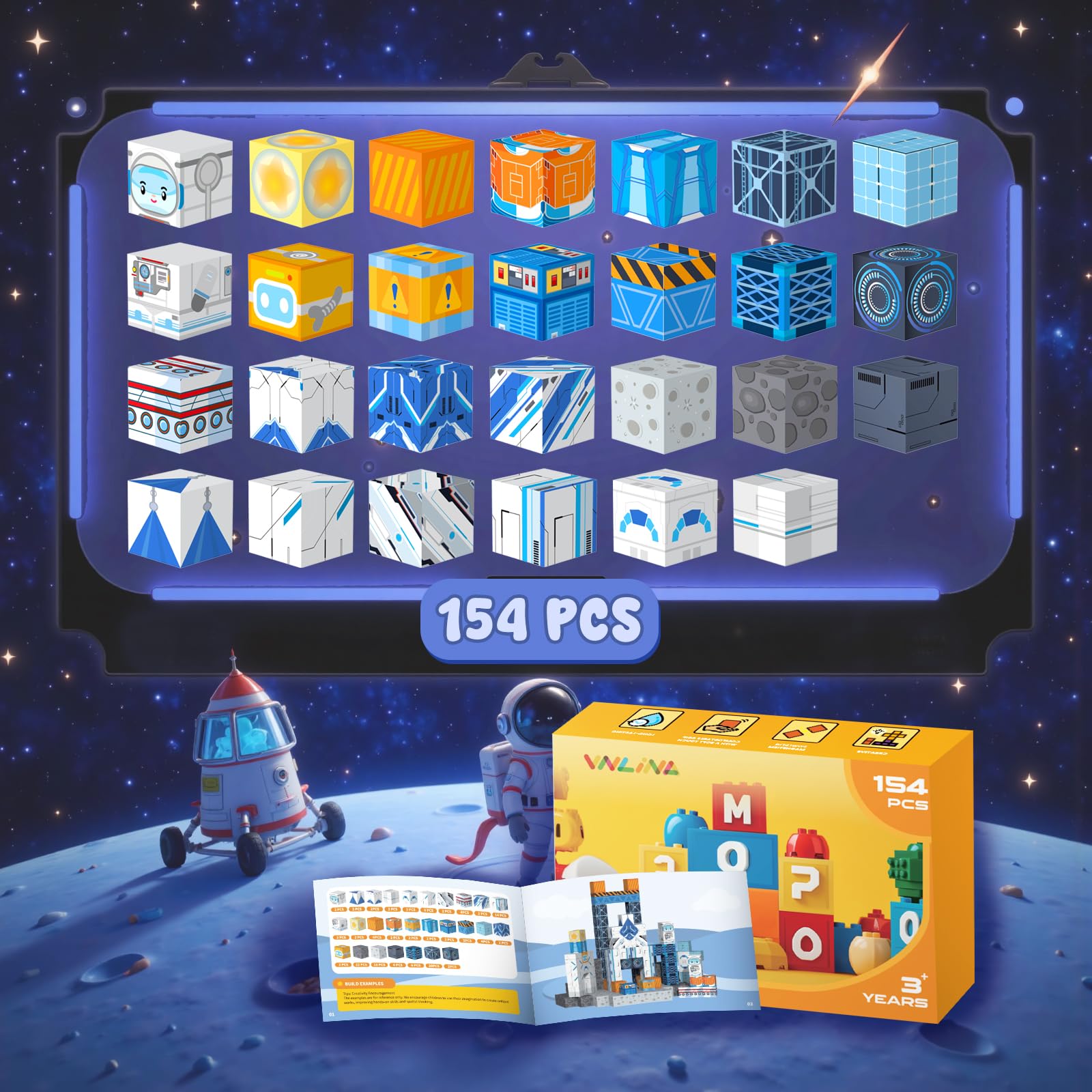 VNLINA magnetic blocks astronaut figure sparks pretend play opportunities