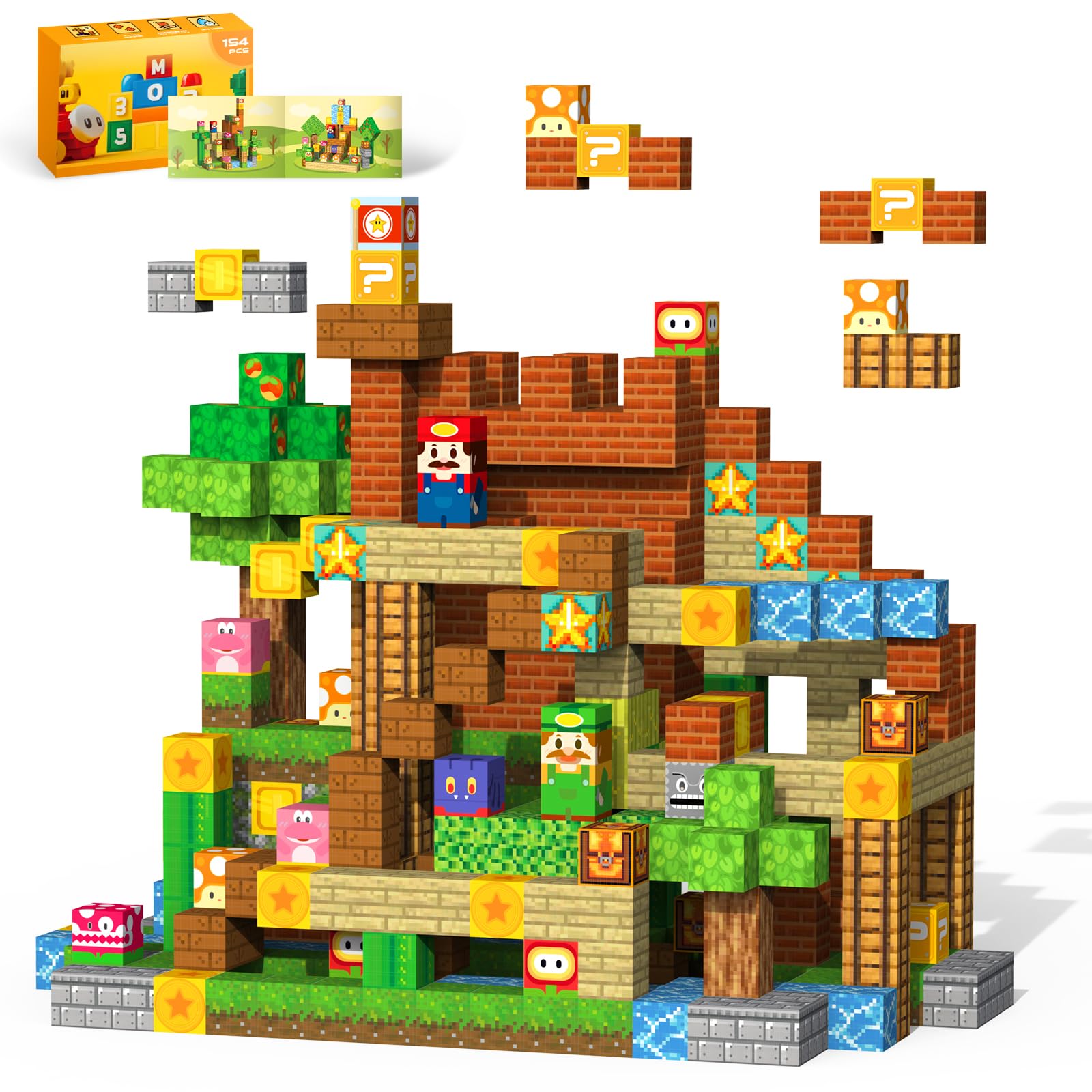 VNLINA Magnetic Blocks Castle Design Ideas: inspires varied builds and cooperative play