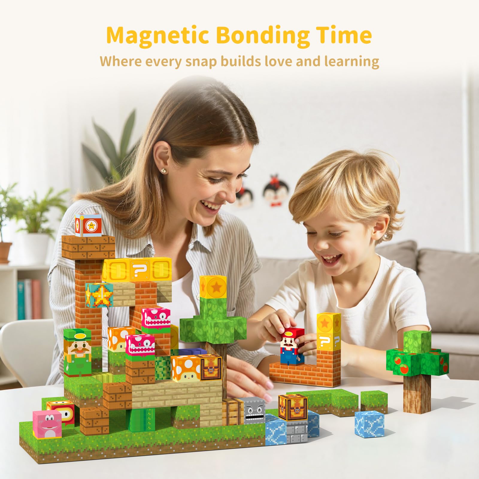 VNLINA Magnetic Blocks Fine Motor Skills: supports dexterity through precise placement