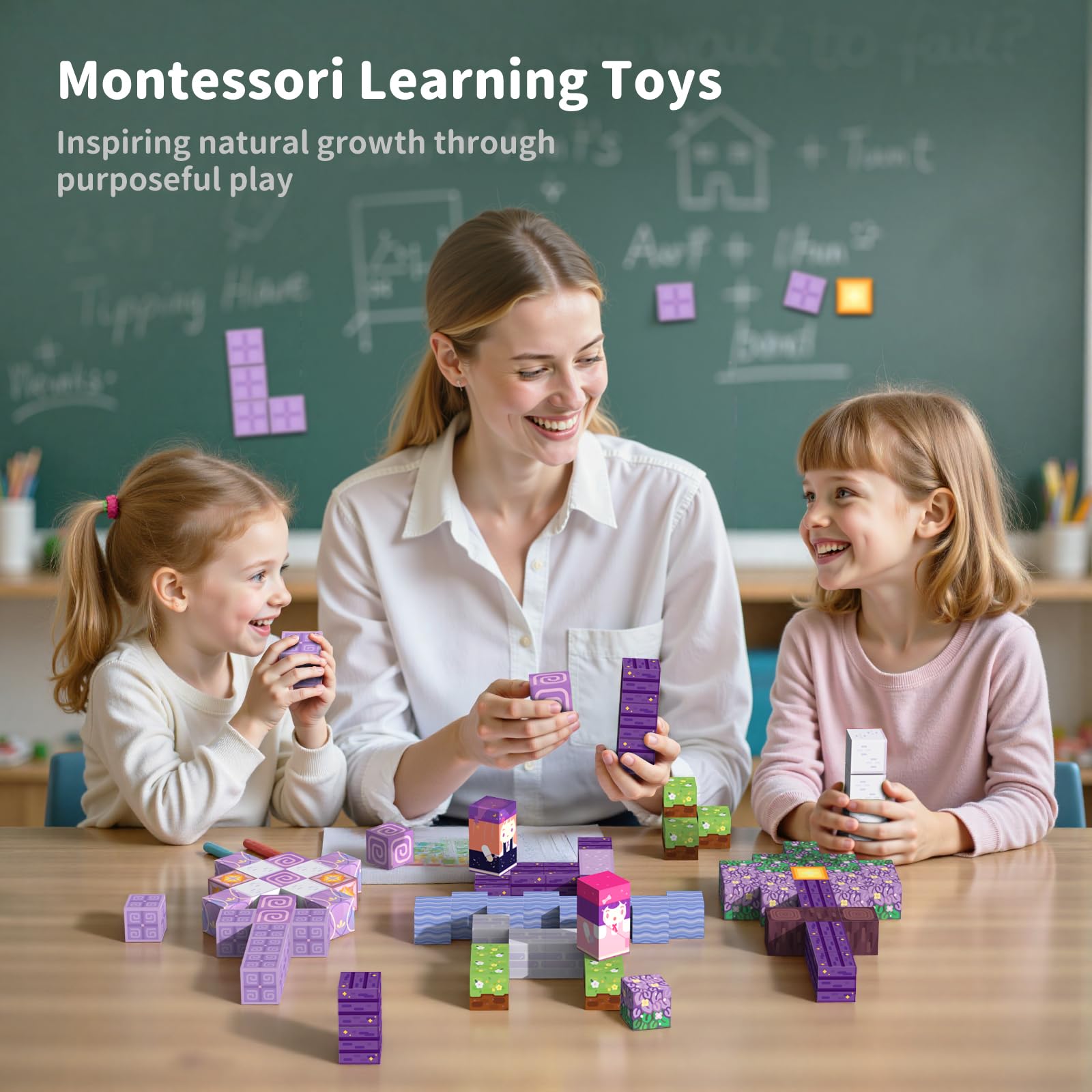VNLINA Magnetic Blocks instruction guide helps families start building with castle ideas.