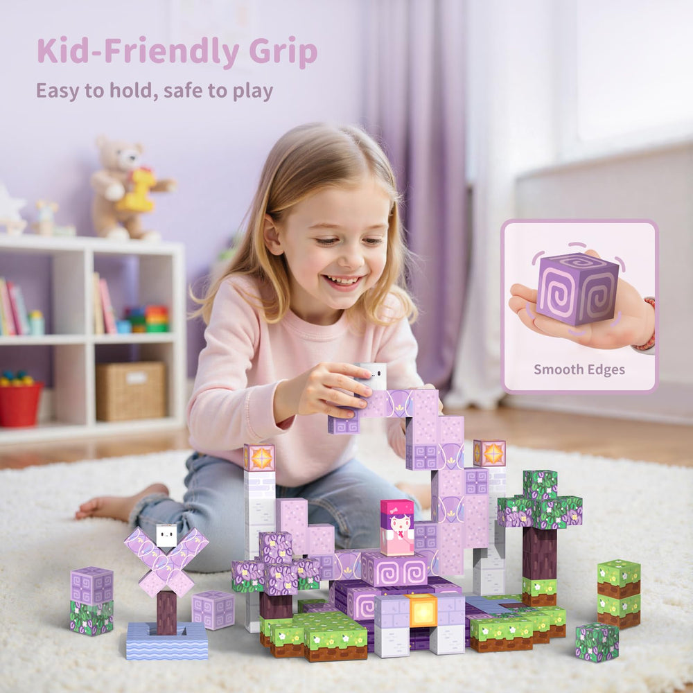 VNLINA Magnetic Blocks premium-quality tiles deliver vibrant colors and long-lasting play value.