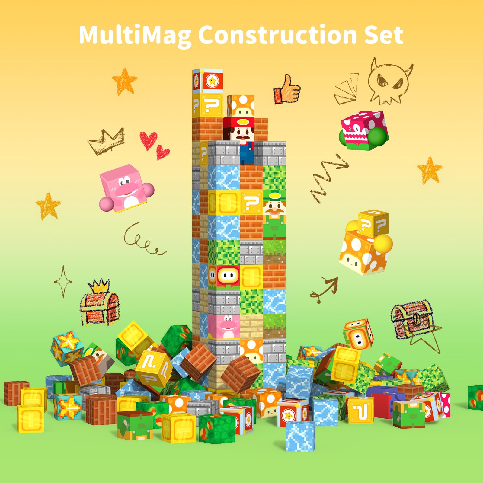 VNLINA Magnetic Blocks Seamless Connection: easy to build with satisfying clicks for small hands
