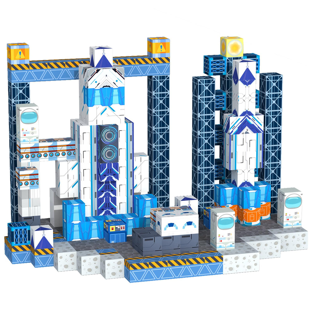 VNLINA magnetic blocks space-station components for durable STEM building play