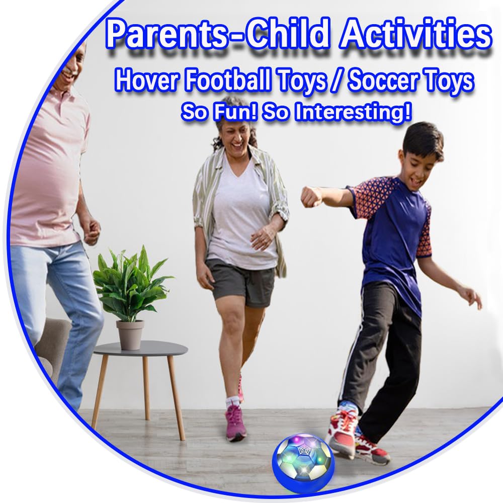 VNVDFLM hover soccer ball blue floats on smooth surfaces for kicks.