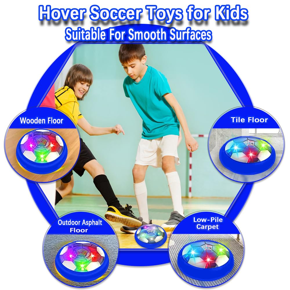 VNVDFLM hover soccer ball blue LED glow for nighttime fun.