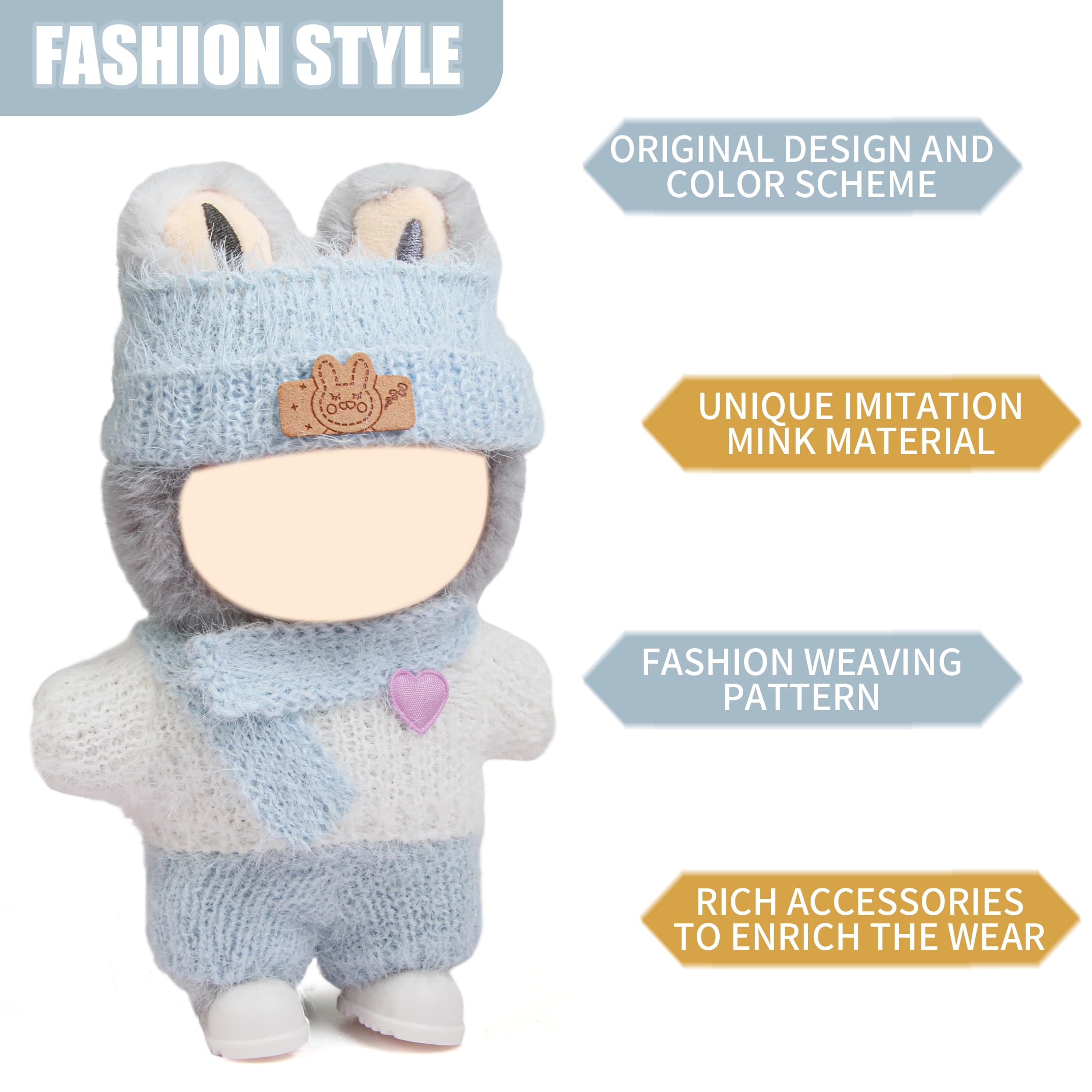 Voccim crochet hat for 17cm dolls—finely crafted accessory to complete stylish outfits