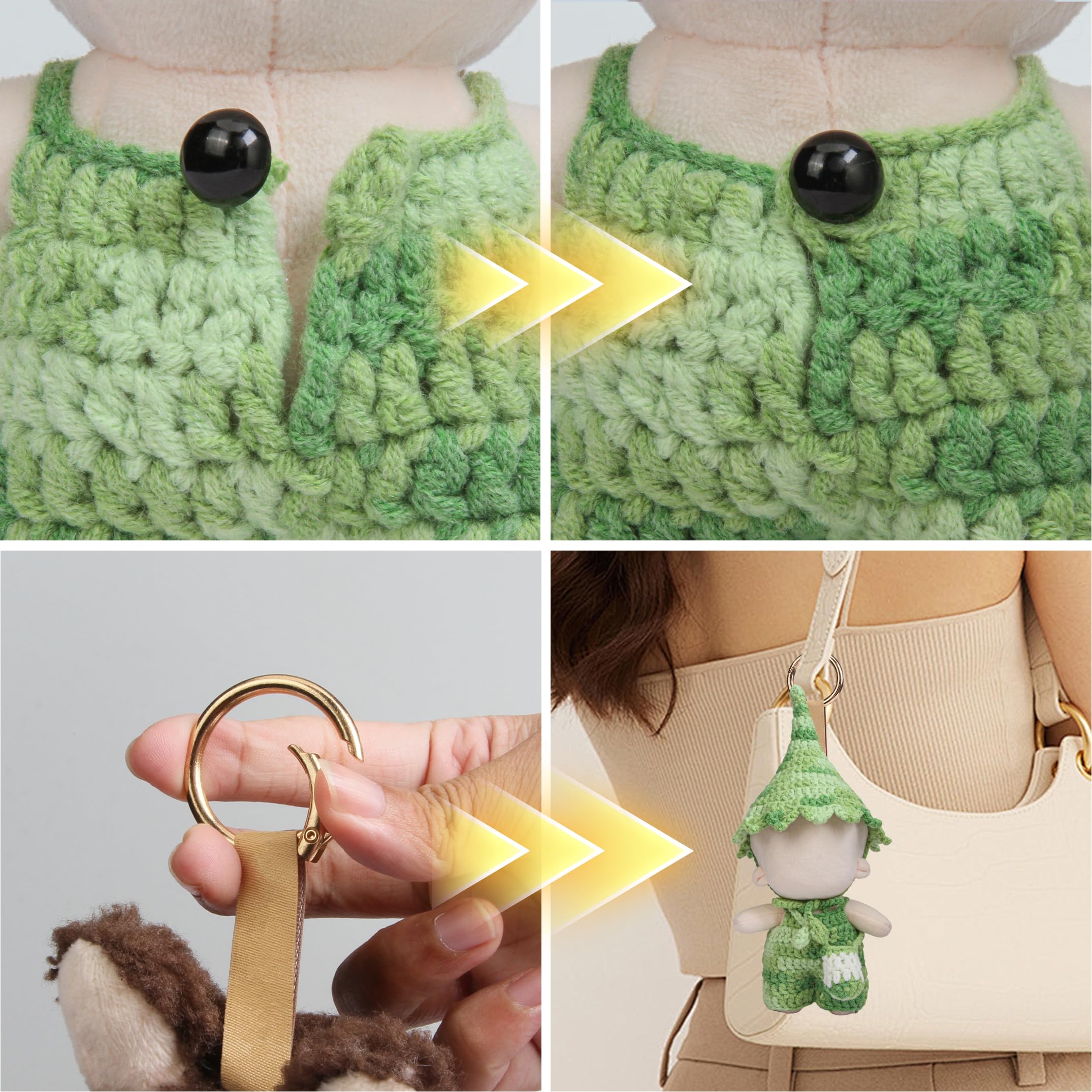 Voccim green crossbody bag for 17cm dolls adds storage and charm.