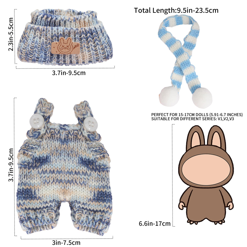 Voccim camouflage knit overalls offer a chic, ready-for-adventure look for 17cm dolls.