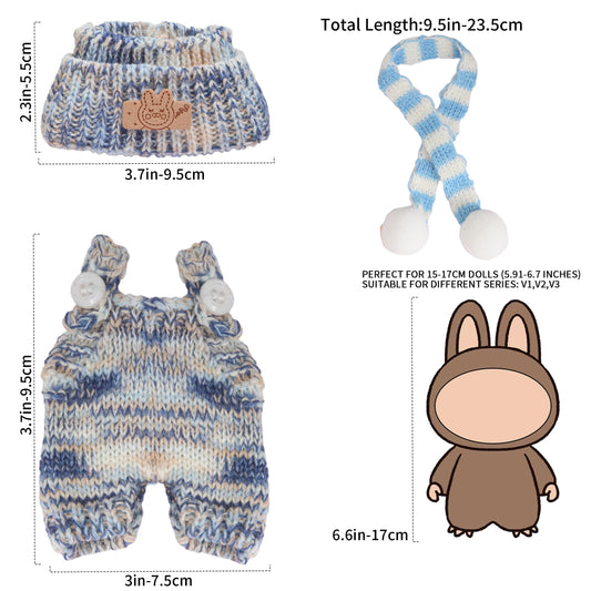 Voccim camouflage knit overalls offer a chic, ready-for-adventure look for 17cm dolls.