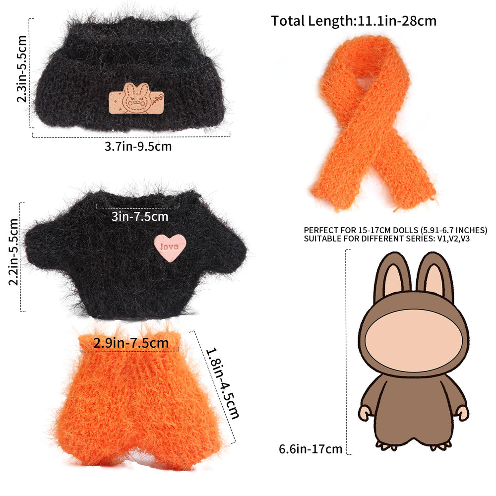 Voccim knit mufflers provide cozy flair for 17cm doll outfits.