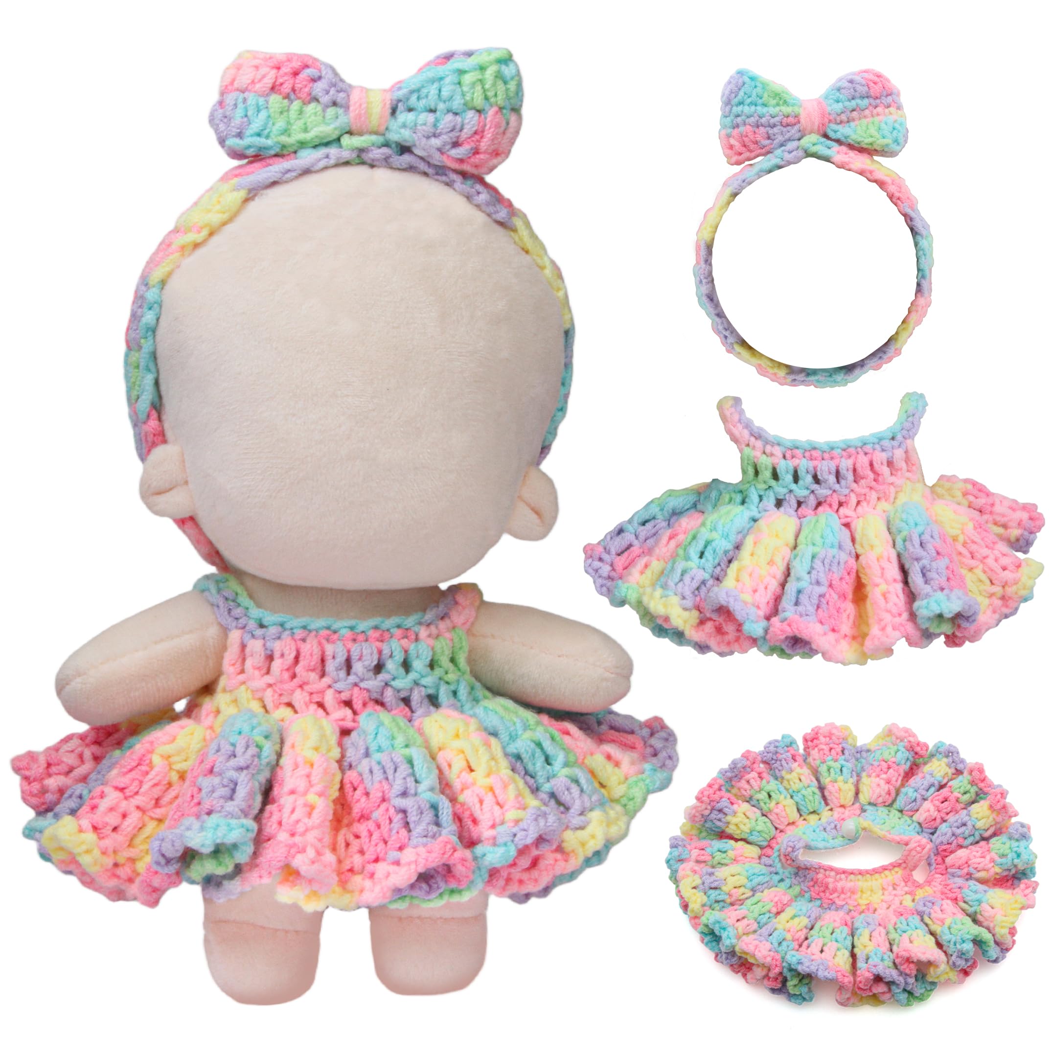 Voccim doll clothes halter dress and headband in iridescence for 17cm playtime