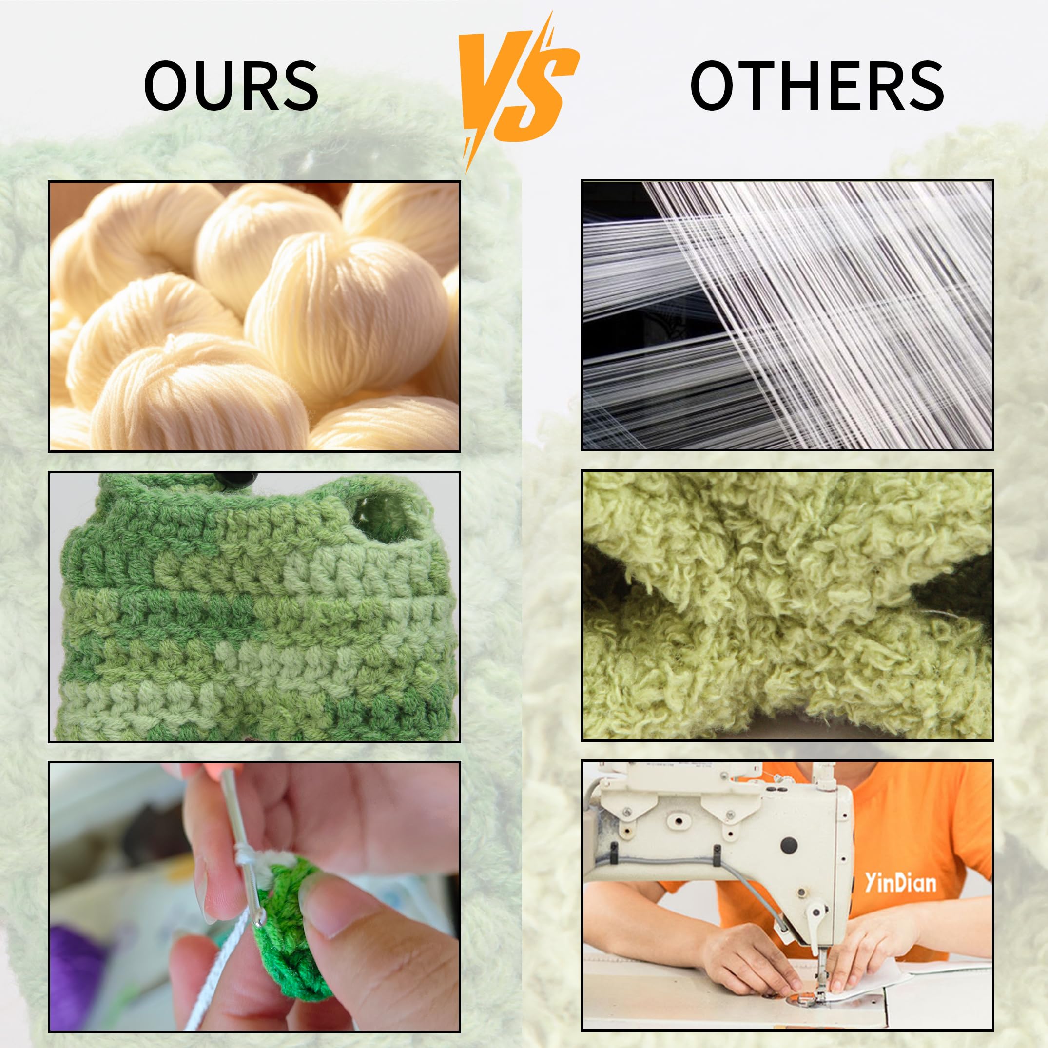 Voccim crochet texture on 17cm doll clothes enhances tactile display.