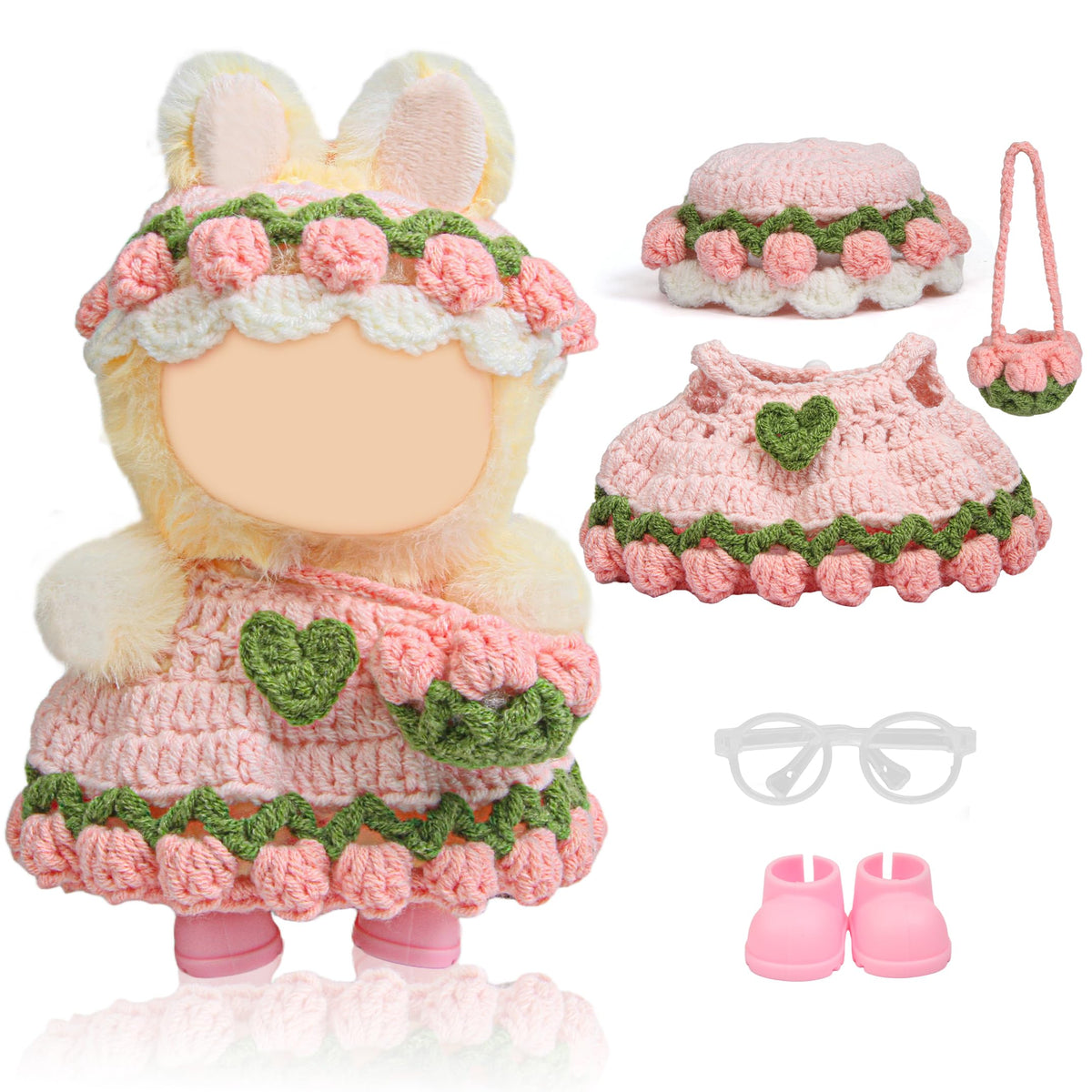 Voccim handmade 17cm doll clothes pink dress for stylish play.