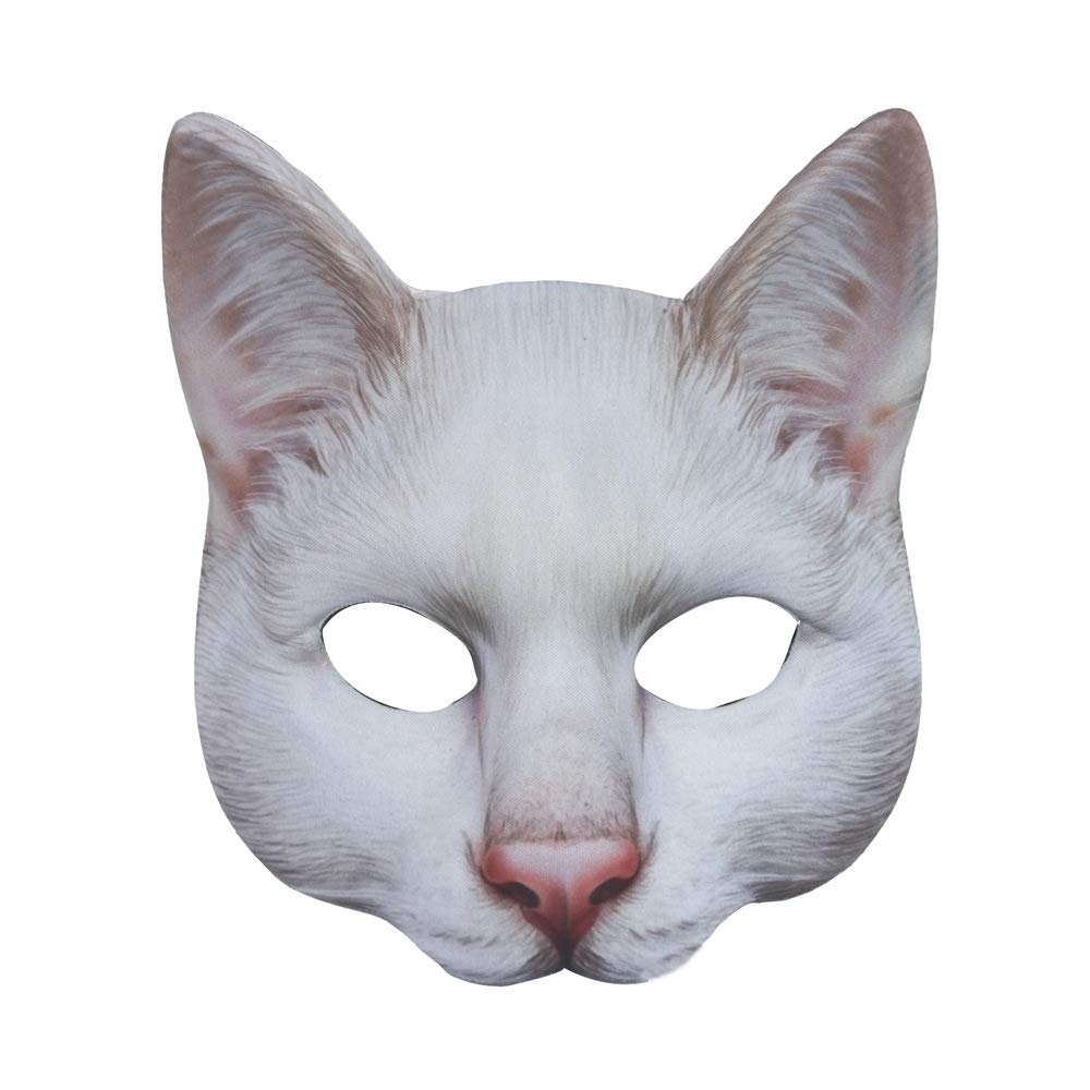 Vocoliday half-face cat mask ensemble idea for costume styling.