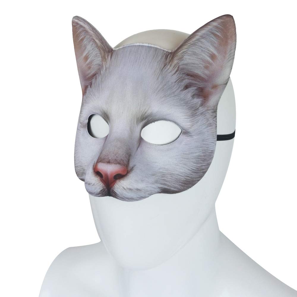 Vocoliday half-face cat mask strap adjustment, for comfortable wear.