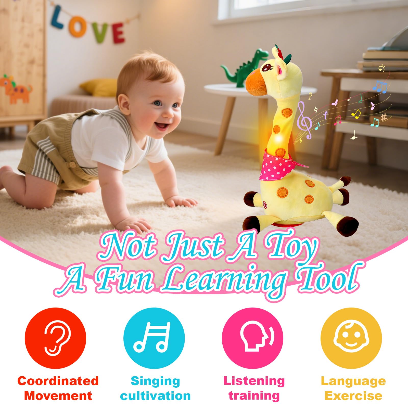 Vodolo soft plush giraffe is gentle and safe for babies.