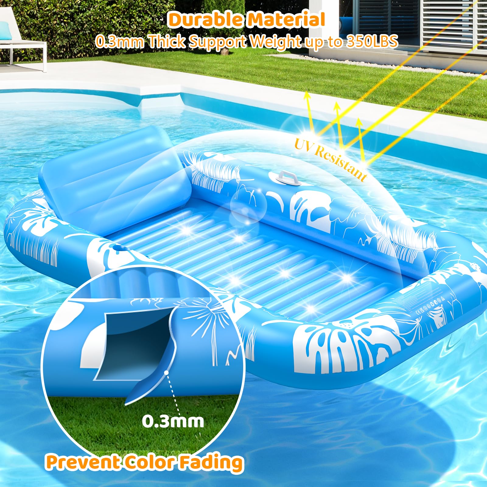 Voice-tank spacious float suitable for pool and beach days with friends.