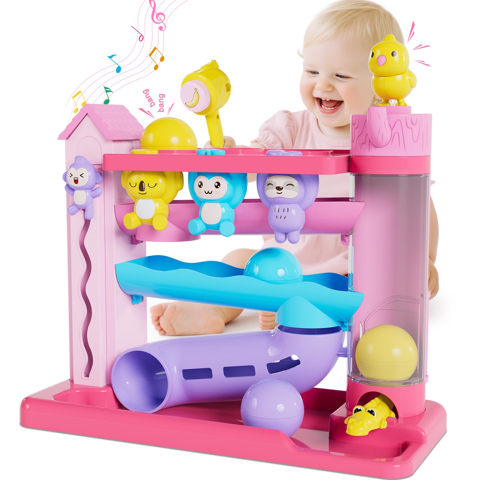 VOILBTOY ball-drop toy with monkey to boost hand-eye coordination through music