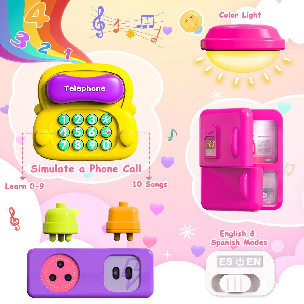 VOILBTOY Busy Board features a built-in handle for easy transport.