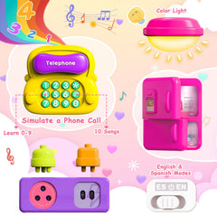 VOILBTOY Busy Board features a built-in handle for easy transport.