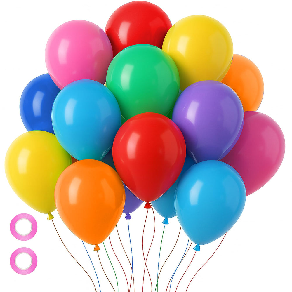 Voircoloria 105pcs rainbow balloons kit for vibrant party décor.