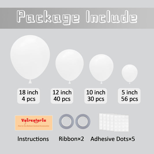 Voircoloria white 12in balloons for elegant arches