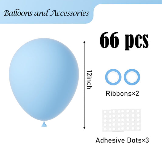 Voircoloria baby blue balloons close-up highlights premium latex texture for elegant decor.