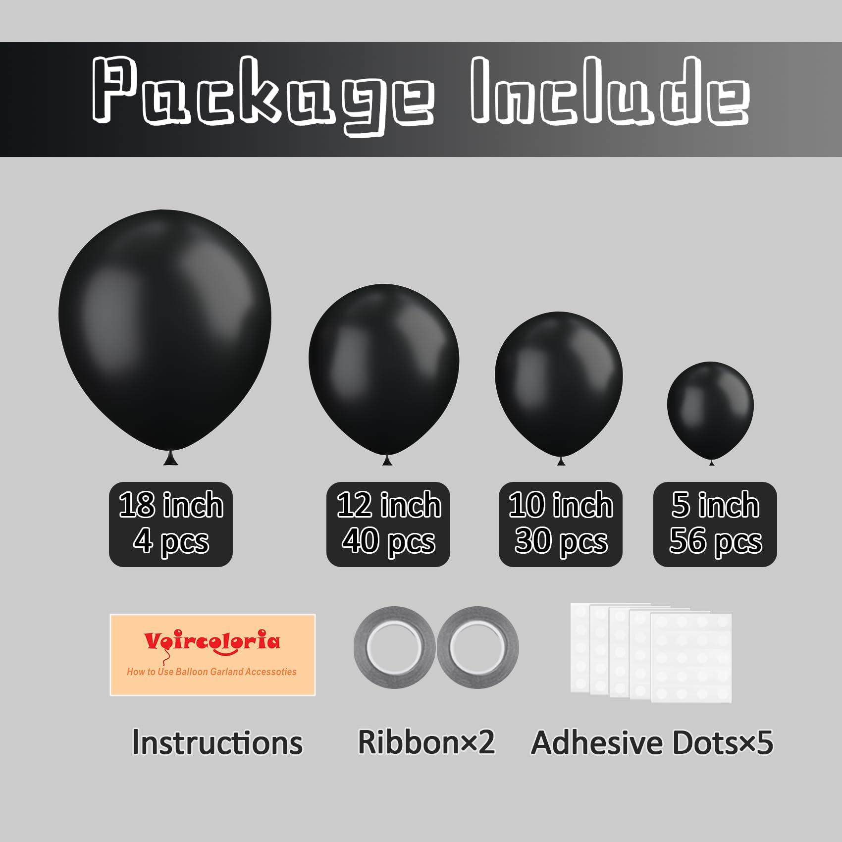 Voircoloria black balloons 10 inch create bold centerpieces with easy inflation