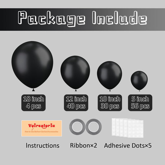 Voircoloria black balloons 10 inch create bold centerpieces with easy inflation