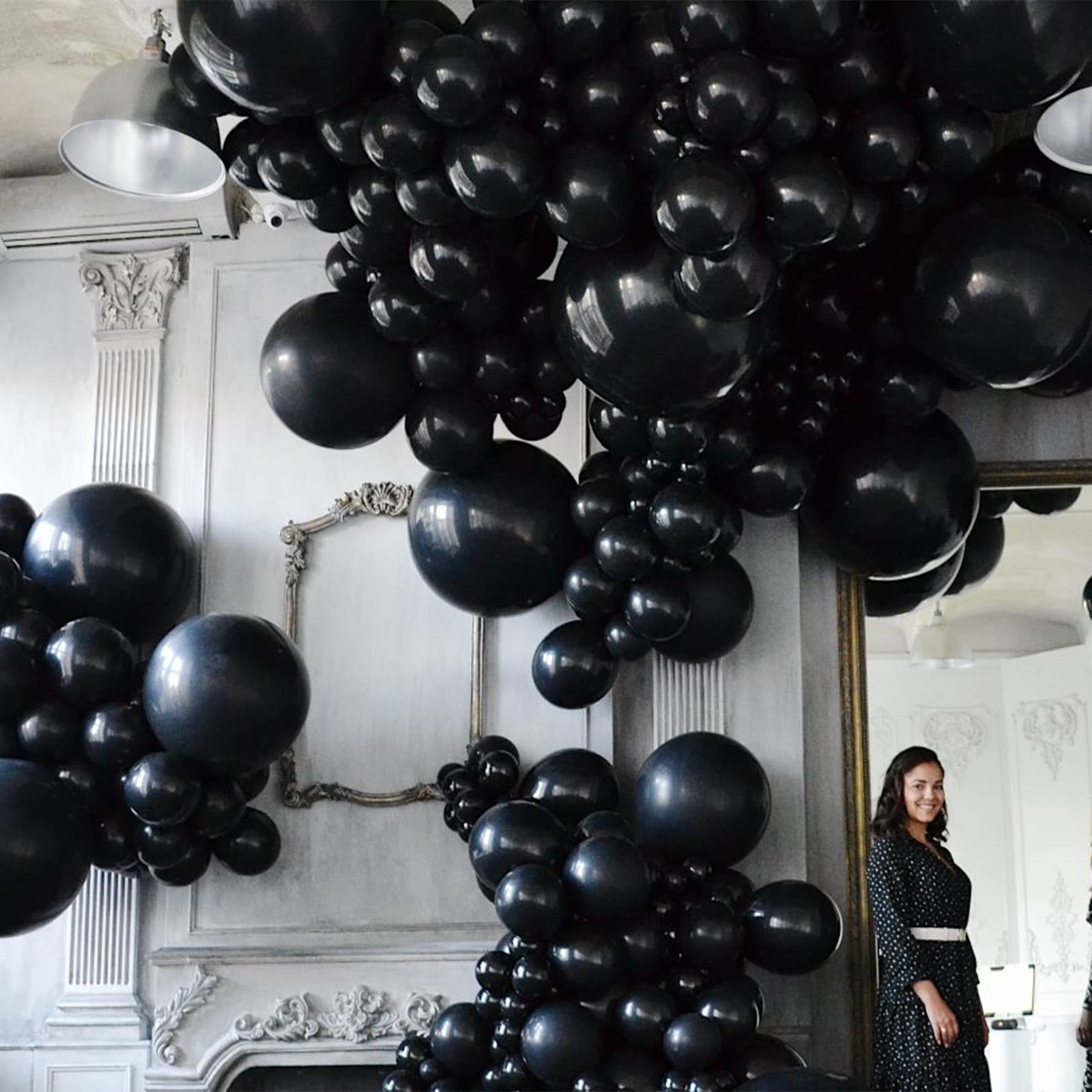 Voircoloria black balloons 12 inch ideal for striking balloon arches and garlands