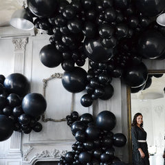 Voircoloria black balloons 12 inch ideal for striking balloon arches and garlands