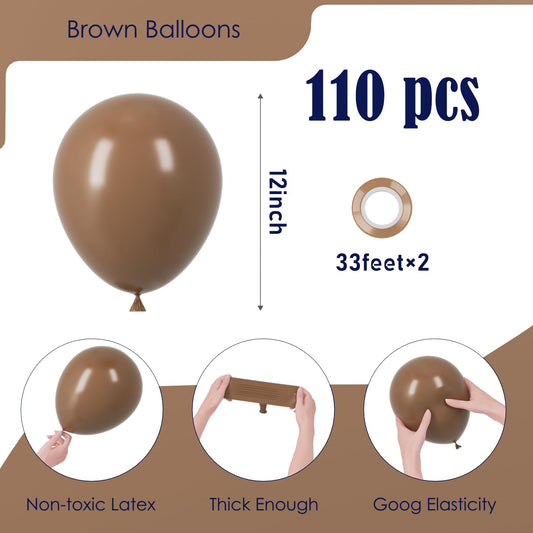 Voircoloria brown balloon garland idea for stylish backdrops
