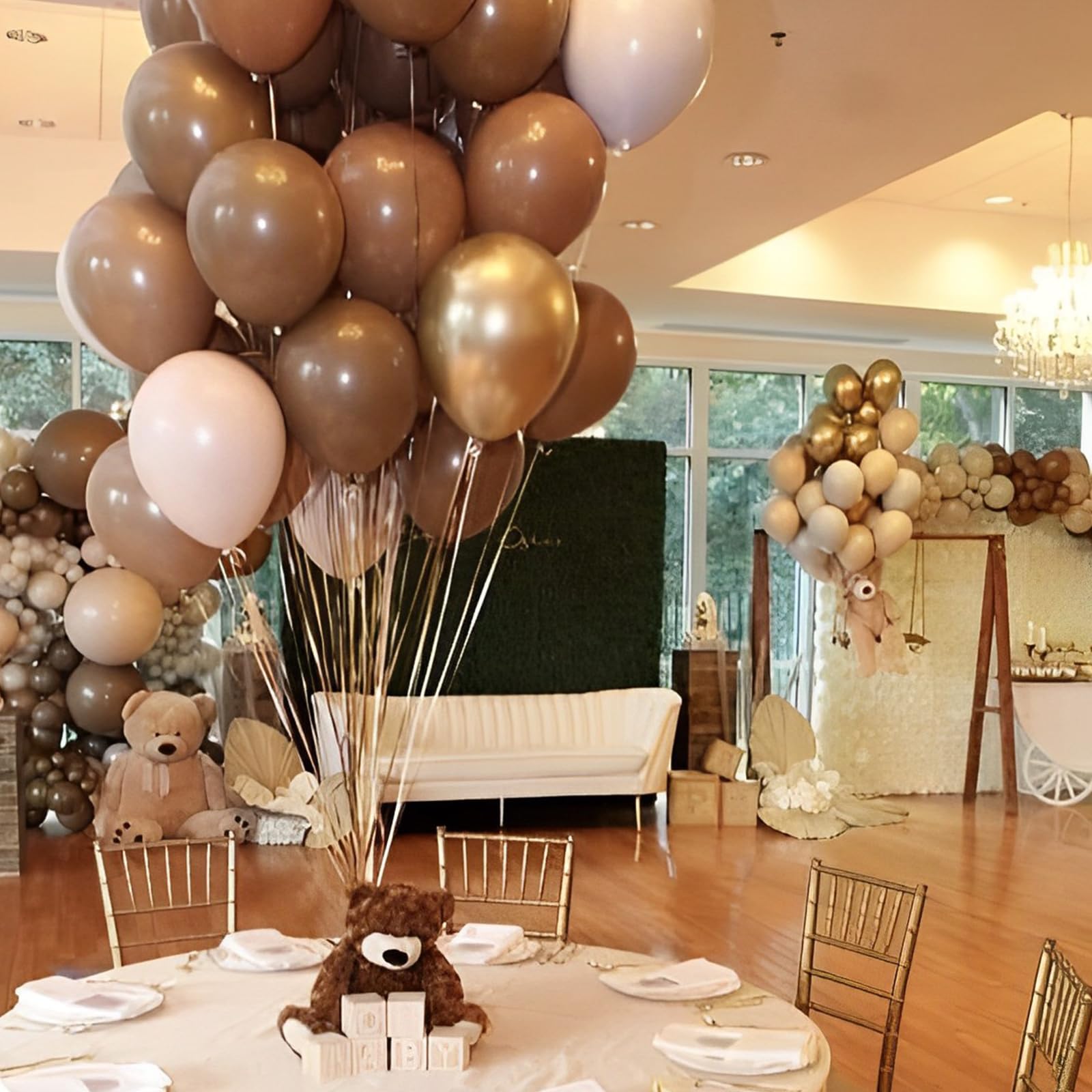 Voircoloria brown wedding balloons add refined ambiance