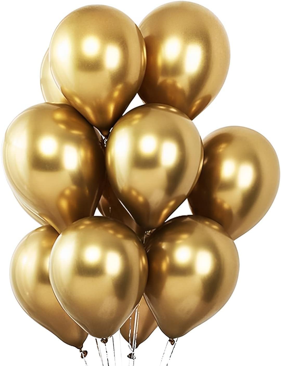 Voircoloria gold balloons with ribbons and dots for easy table and venue styling