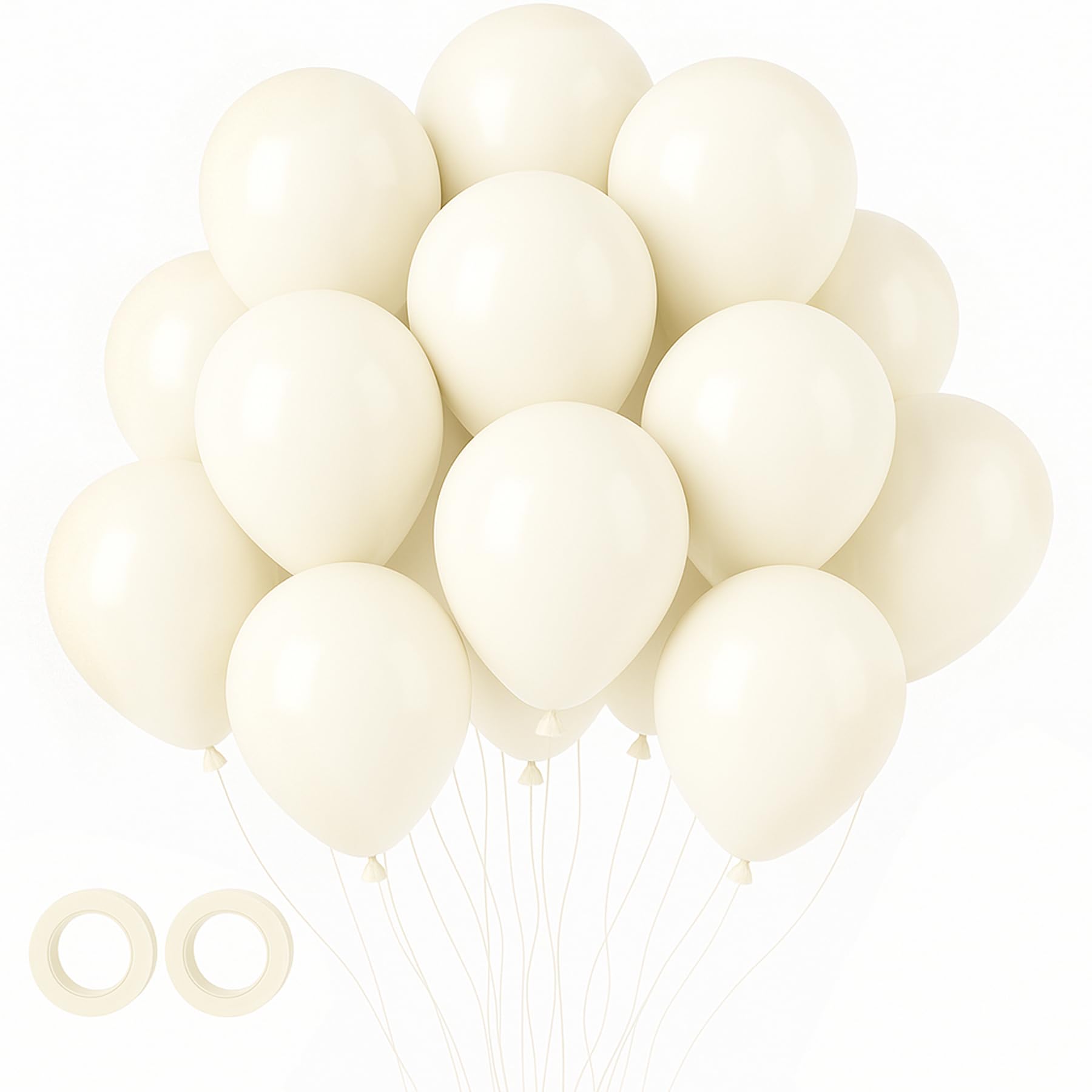 Voircoloria Ivory balloons 105pcs for elegant arches and garlands.