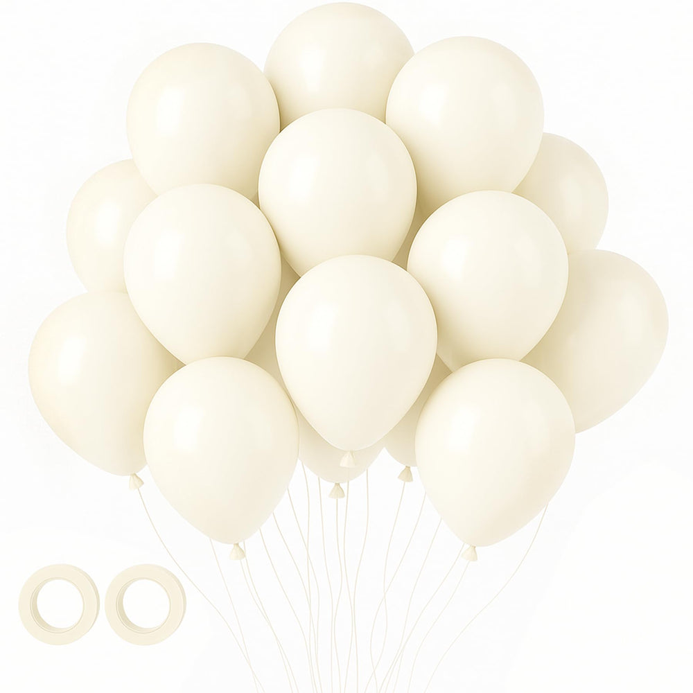 Voircoloria Ivory balloons 105pcs for elegant arches and garlands.