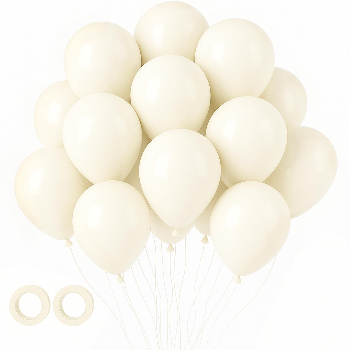 Voircoloria Ivory balloons 105pcs for elegant arches and garlands.