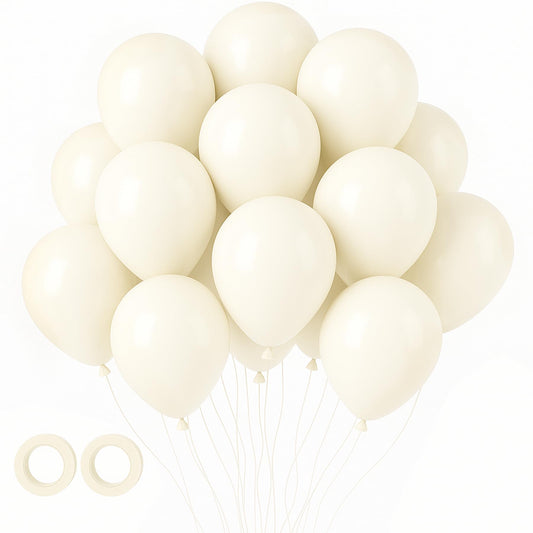 Voircoloria Ivory balloons 105pcs for elegant arches and garlands.
